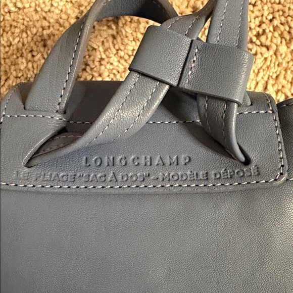 Longchamp Blue Leather Le Pliage Cuir Mini Backpack - Picture 5 of 9